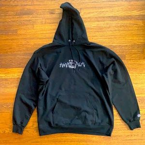 Men’s Champion Black Cotton Logo Hoodie